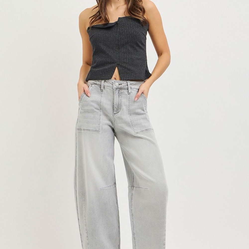 RISEN Slouchy Cropped Barrel Jeans